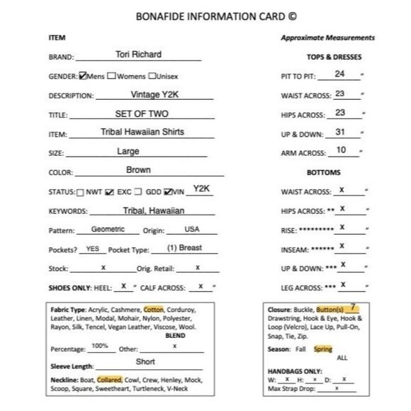 Tori Richard Mens Y2K Vintage 2 SET Tribal Hawaiian Shirt Sz. Large Brown SP EXC - Picture 12 of 12